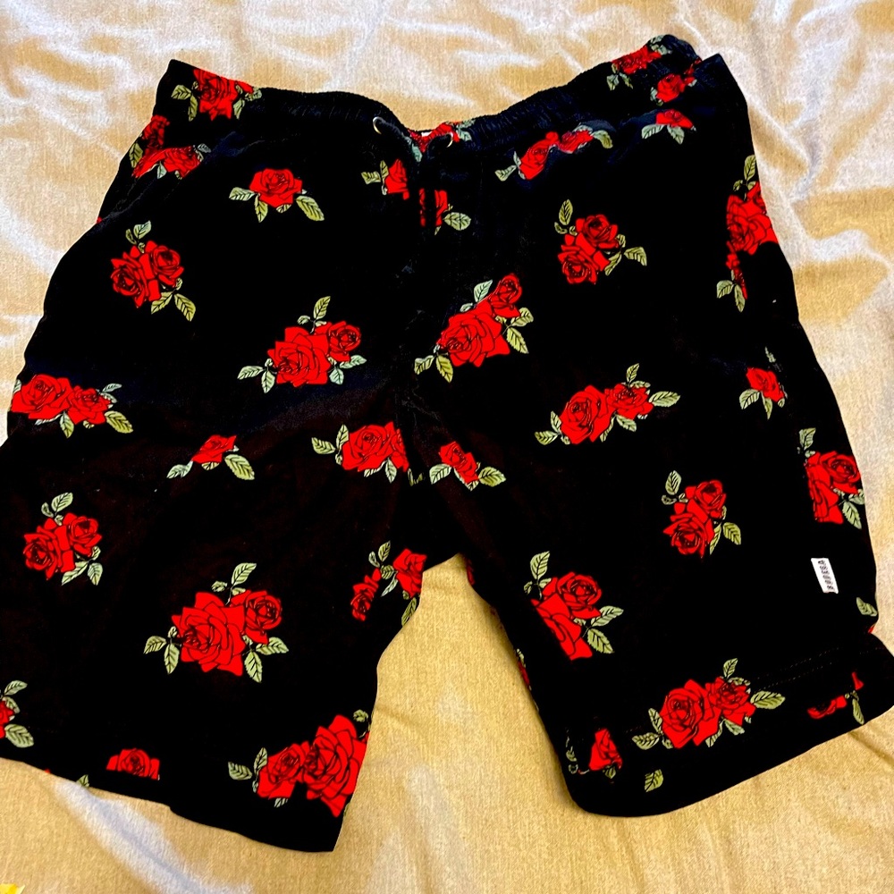 black and roses shorts